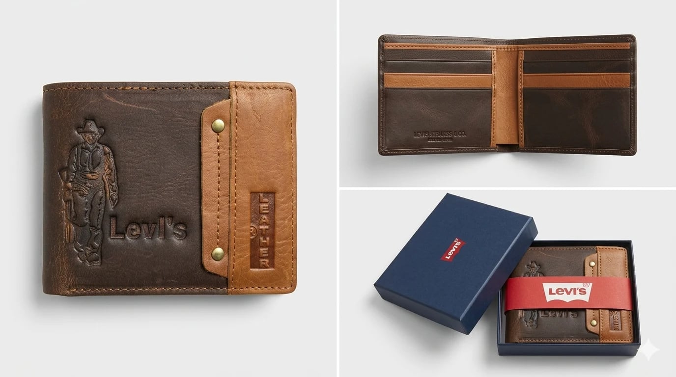 Levi's Leather Bifold Wallet for Men